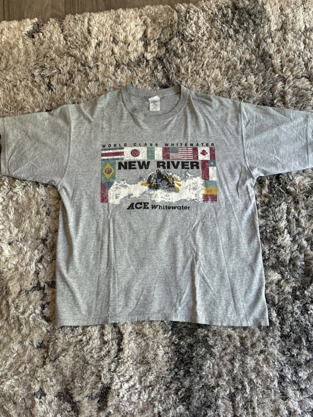 New World White 99 Men S Xl World Class Water River Ace Short Sleeve Sz XL